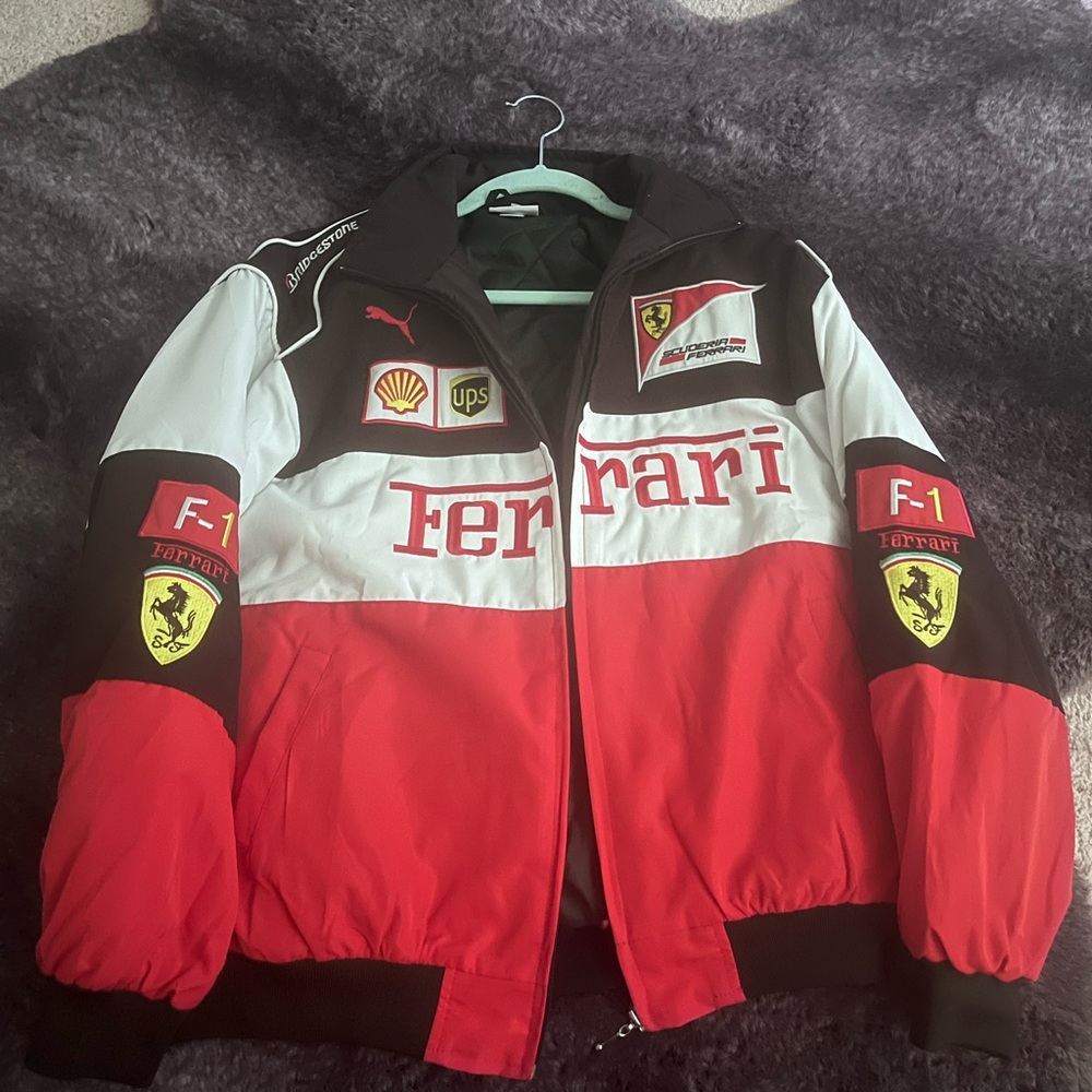 Ferrari Red and Black Quilted Jacket
